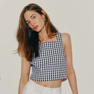ISO Reformation Saige Top in Navy Gingham Size Small or Medium